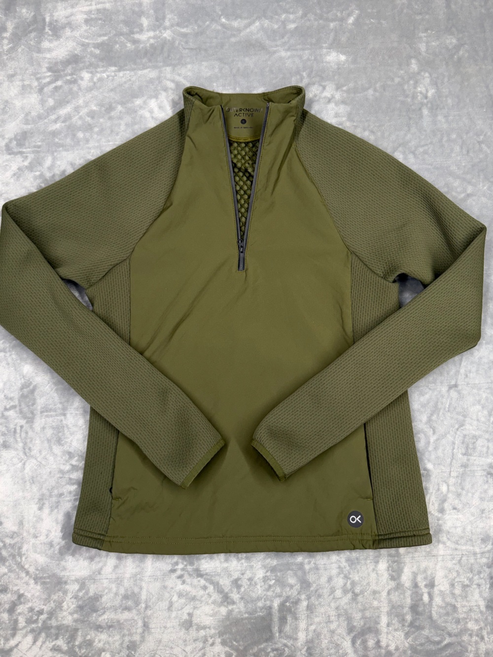Outerknown Olive Green Women's Half-Zip Performance Jacket